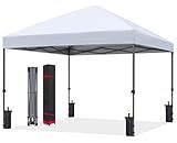 ABCCANOPY Pop Up Canopy - Outdoor Patio Portable Canopy Tent Heavy Duty for Backyard and Deck with 4 Sandbags(White, 10x10)