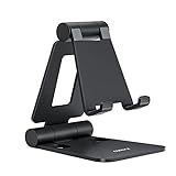 Nulaxy Dual Folding Cell Phone Stand, Fully Adjustable Foldable Desktop Phone Holder Cradle Dock Compatible with iPhone 17 16 15 14 13 12 11 Pro Max Xs Xr X 8, Nintendo Switch, All Phones