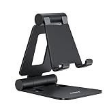 Nulaxy Full Aluminum Dual Folding Cell Phone Stand for Desk, Black