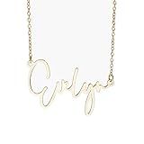 PicturesOnGold.com Custom Gold Name Necklace For Women Personalized Necklace in Dainty Modern Script Gold Name Necklace Personalized with any Name