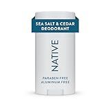 Native Deodorant | Natural Deodorant for Men, Aluminum Free with Baking Soda, Probiotics, Coconut Oil and Shea Butter | Sea Salt & Cedar