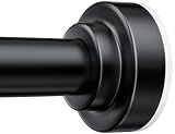 TEECK Shower Curtain Rod, 32-80 inch Adjustable Spring Tension Curtain Rod, Never Rust Anti-Slip Shower Curtain Rod for Bathroom, No Drilling, Never Collapse, Easy to Use, Black