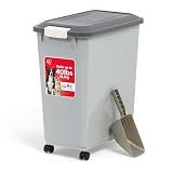 IRIS USA Dog Food Storage Container, Up to 40 lbs, Gray/Dark Gray