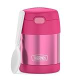 THERMOS FUNTAINER Kids Food Jar with Spoon, 10oz, Pink