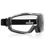 NoCry Anti Fog Safety Goggles Over Glasses For Men And Women — ANSI Z87.1 Premium Anti Scratch & UV380 — Eye Protection with Panoramic Lens & Adjustable Strap — Perfect Dust Goggles for Chemistry Lab