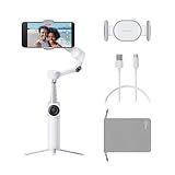 Insta360 Flow 2 White - Foldable AI Phone Gimbal, AI Tracking, Multi-Person Tracking, Built-in Tripod/Selfie Stick, Remote Control, iPhone/Android Portable Stabilizer
