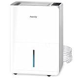 AEOCKY 50 Pint/Day Compressor Dehumidifier, 3500Sq.Ft for Basement, Home, Bedroom, Bathroom, with Drain Hose, 0.8 Gallon Water Tank Capacity, Intelligent Humidistat, Quiet