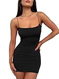 LILLUSORY Women's Mini Sexy Bodycon Dress 2026 Spring Fashion Summer Going Out Short Backless Party Club Dresses Beach Vacation Outfits Y2k Clothes Black S