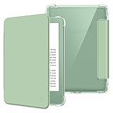 Fintie Slim Case for 6" Kindle (11th Generation-2024/2022 Release), Ultra Clear Soft Flexible Transparent TPU Back Cover Light Shell Auto Wake/Sleep for Kindle 2024/2022 11th Gen, Agave Green