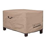 ULTCOVER Waterproof Patio Ottoman Cover Rectangular Outdoor Side Table Furniture Covers Size 32L x 25W x 18H inch