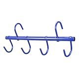 Tough 1 4-Prong Portable Tack Rack, Royal Blue, 17" Long