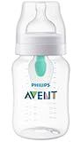 Philips Avent Anti-Colic Baby Bottle with AirFree Vent, 9oz, SCY703/91, 1pk, Clear, SCY703/91