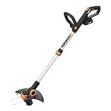 Worx String Trimmer Cordless GT3.0 20V PowerShare 12" Edger & Weed Trimmer (2 Batteries & Charger Included) WG163
