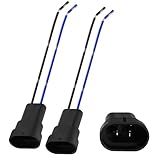 iBrightstar 9005 9006 9012 9145 H10 Male Nylon Adapter Wiring Harness Sockets Wire for Headlights or Fog Lights