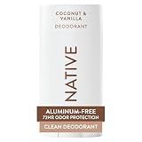 Native Deodorant Contains Naturally Derived Ingredients, 72 Hour Odor Control, Deodorant for Women and Men, Aluminum Free, Coconut & Vanilla 2.65oz