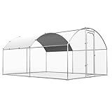 Oranland Chicken Coop Metal Large Chicken Run for Yard Chicken Pen Outdoor Heavy Duty Poultry Cage with Waterproof and Anti-Ultraviolet Cover for Outdoor Farm Use
