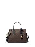 Michael Kors Laila Small Satchel, Gold-Tone Hardware/Brown/Black