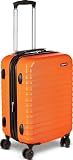 Amazon Basics 21" Hardside Carry-On Luggage with Spinner Wheels, Expandable for Up to 25% More Space, Scratch-Resistant Hardshell Suitcase, Telescoping Handle, Orange
