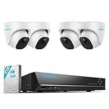 REOLINK Smart 5MP 8CH Home Security Camera System, 4pcs Wired PoE IP Cameras Outdoor with Person/Pet/Vehicle Detection, 4K 8CH NVR with 2TB HDD for 24-7 Recording, RLK8-520D4-5MP