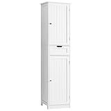 Iwell 67" Tall Bathroom Cabinet, Storage Cabinet with 2 Doors & 1 Drawer, Bathroom Storage Cabinets with Adjustable Shelves, for Living Room, Entryway, Home Office, White