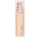 Maybelline Lifter Plump & Glow Foundation, Liquid Foundation with 2% Niacinamide + Hyaluronic Acid, Plumping and Brightening Face Makeup, 110, 1 Count