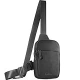Mini Sling Bag Crossbody Fanny Pack Men & Women - Switchable Strap, RFID Blocking, Water-Repellent,Hidden Pocket - Chest Purse for Travel, EDC, Phone Holder, Small Shoulder pouch (Black)