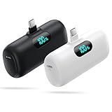 [2-Pack] Mini Portable Charger 5000mAh Power Bank,3A PD USB C Cell Phone Portable Power, LCD Display Battery Pack Compatible with iPhone 16/15/15 plus/15 pro/15 pro Max/Android/Samsung/Moto/LG etc