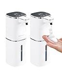 DODO MEKIA 2 Pack Automatic Foaming Soap Dispenser, 400ml//13.53oz, USB Rechargeable, 9- Adjustable Foam Levels, IPX5 Waterproof, Touchless & Wall/Tabletop Use for Kitchen Bathroom, White