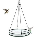 FoldTier 1 Pieces Universal Wild Bird Seed Catcher Hanging Hoop Platform Bird Seed Catcher Tray for Hummingbird Feeders Bee Feeder Outdoor Garden Accessories (16 Inch)