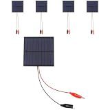KEJNYT Small Solar Panels 1W 5V 200mA, 5-Pack Wire Clips Mini Solar Panel
