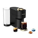 Nespresso Festive Vertuo Pop+ Coffee and Espresso Maker by Breville, Matte Black Gold