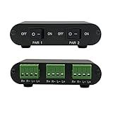 TENEALAY 2-Way audio stereo Speaker selector Switcher Box, Combiner Multi Zone A B Speaker Switch Distribution Controller Box - P21