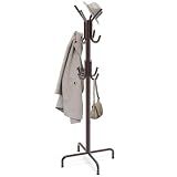 Simple Houseware Standing Coat/Hat Hanger Organizer Rack, 12 Hooks, Bronze