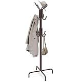 Simple Houseware Standing Coat and Hat Hanger Organizer Rack, 12 Hooks, Bronze