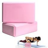 2 Pcs Yoga Blocks, 9"x6"x3" Foam Blocks Yoga Props for Pilates Stretching and Meditation Exercise Blocks Lightweight Yoga Essentials (Pink)