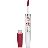 Maybelline Super Stay 24, 2-Step Liquid Lipstick Makeup, Long Lasting Highly Pigmented Color with Moisturizing Balm, All Day Cherry, Red, 1 Count