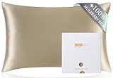 ZIMASILK 100% Pure Mulberry Silk Pillowcase for Hair and Skin Health, Soft and Smooth, Both Sides Premium Grade 6A Silk, 600 Thread Count, with Hidden Zipper, 1pc (Queen 20''x30'', Taupe)