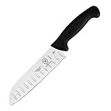 Mercer Culinary M22707 Millennia Black Handle, 7-Inch Granton Edge, Santoku Knife