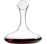 Large Wine Decanter | Hand-Crafted in Europe | 66 FL Oz | Crystal Ground Stopper | Wide Base for Optimal Aeration | 100% Lead-Free Crystal | Handblown | Gift-Boxed | Elegant Design