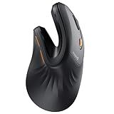 ProtoArc Ergonomic Mouse, EM11 NL Bluetooth Rechargeable Wireless Vertical Mouse, 3 Multi-Device Connectivity for Computer/PC/Laptop, 2.4GHz USB-A Optical Mice for Windows, Mac OS, Black
