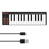25 Key MIDI Keyboard Controller Portable USB MIDI Controller with Arpeggiator, Velocity Sensitive Keys, Beat Maker for Beginners - Compatible with GarageBand, FL Studio, Ableton Live