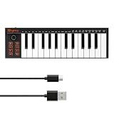 25 Key MIDI Keyboard Controller Portable USB MIDI Controller with Arpeggiator, Velocity Sensitive Keys, Beat Maker for Beginners - Compatible with GarageBand, FL Studio, Ableton Live