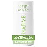 Native Deodorant Contains Naturally Derived Ingredients, 72 Hour Odor Control, Deodorant for Women and Men, Aluminum Free, Cucumber & Mint 2.65oz