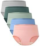 BAMBOO COOL Women's Underwear High Waisted Briefs Full Coverage Soft and Breathable Panties, 5-Pack