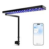 FZONE Solo Series Nano LED Aquarium Marine Reef Light, Smart App-Controlled and Dimmable, for Rimmless Saltwater and Reef Coral Tanks