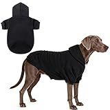 KOOLTAIL Dog Hoodie for Large Medium Small Dogs, Soft and Warm Pet Sweater with Leash Hole and Pocket Boy Girl, Puppy Fall Winter Jacket Clothes, French Pitbull Cold Weather Coat Sweatshirt, Black L