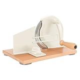 CAWIU Manual Bread Slicer with Hand Crank- Adjustable Thickness Bread Cutter for Even Slices, Perfect for Homemade Sourdough, Sandwich, and More, Cream