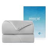 Snuggle Sac Natural Viscose Cooling Comforter Queen Size, Lightweight Breathable Silky Cooling Bedding with Q-Max>0.45 for Bedroom, Home Decor, Hot Sleepers & Night Sweats, Cool Gray 90"x90"