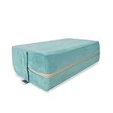 NGT new guide steps Yoga Bolster Pillow for Meditation and Support - 20"*12"*6" Rectangular Yoga Cushion Foam Wedges Washable Suede Pillowcase for Men and Women with Carry Handles. (Green)