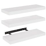Amada 15.7" Floating Shelves for Wall Decor & Storage, Set of 3, White